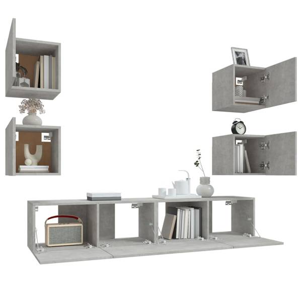 TV-Schrank 6er Set D338 Steingrau