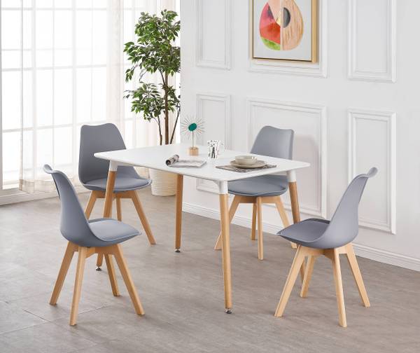 Esszimmerstuhl Retro 6-teilig Grau