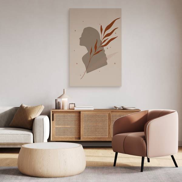 Leinwandbild PORTRÄT Blätter Boho 80 x 120 x 120 cm