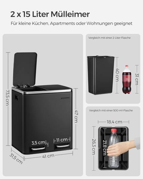 Abfalleimer 100557 Schwarz