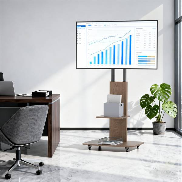 Support TV Ethos Noir - Bois manufacturé - Métal - 51 x 157 x 70 cm