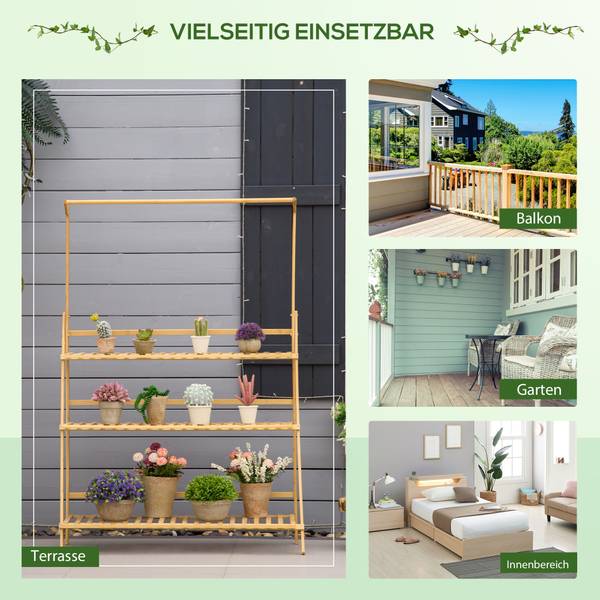 Blumentreppe 845-434V01 Braun - Bambus - 40 x 143 x 100 cm