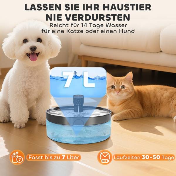 Katzen-Trinkbrunnen CP06 Schwarz - Metall - 18 x 18 x 31 cm
