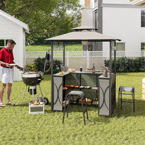 Gartenbar Set ZB33086+ (3-teilig) Grau