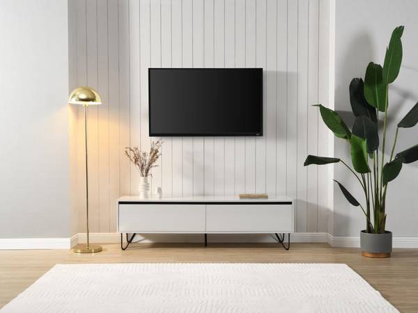 TV-Board ABUJA Weiß - Holz teilmassiv - 40 x 45 x 160 cm