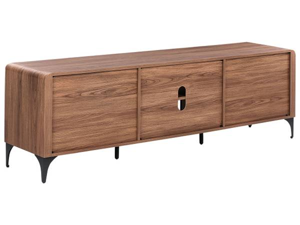 Meuble TV COWELL Noir - Marron - Bambou - 180 x 55 x 40 cm