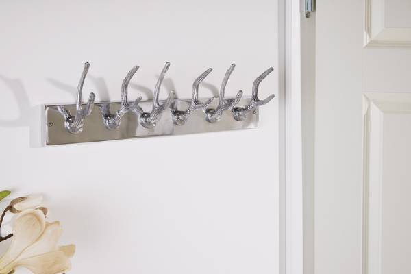Wandgarderobe DEER Silber - Aluminium - 50 x 15 x 8 cm