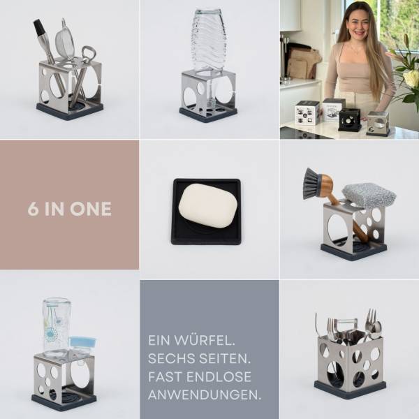 Égouttoir dricube Argenté - Acier inoxydable - 11 x 11 x 11 cm