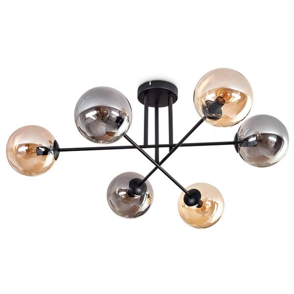 Deckenleuchte Fossobiubo Braun - Grau - Aluminium - Klarglas - 70 x 29 x 70 cm