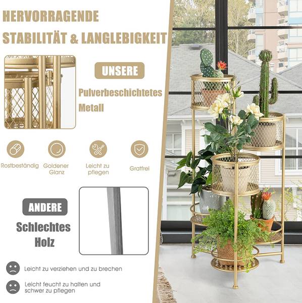 Achla Designs Pflanzenständer Dreieckig – Schmiedeeisen Mit Pulverbeschichtung, 30,5 Cm, Für Innen & Außen
