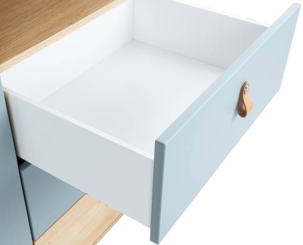 Wickelkommode Roofy mit Self-Soft-Close Braun - Grün - Holzverbundwerkstoff - 101 x 94 x 77 cm