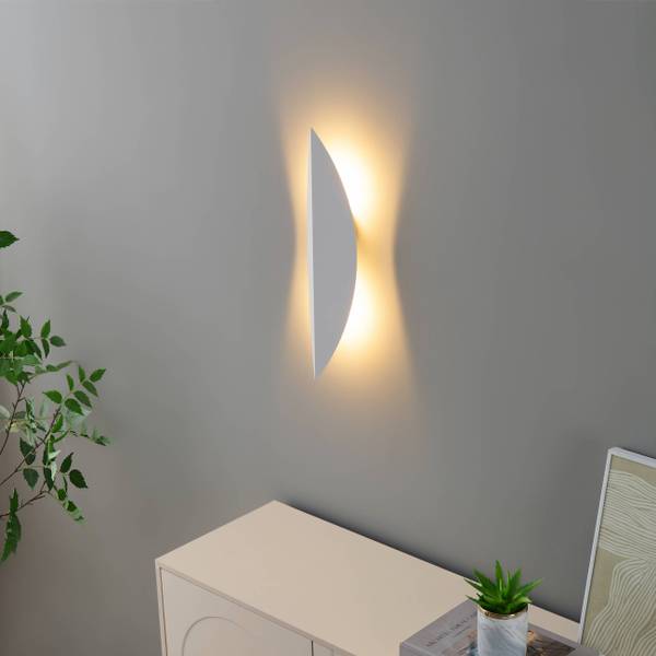 Wandleuchte Moana Weiß - Metall - 10 x 40 x 10 cm