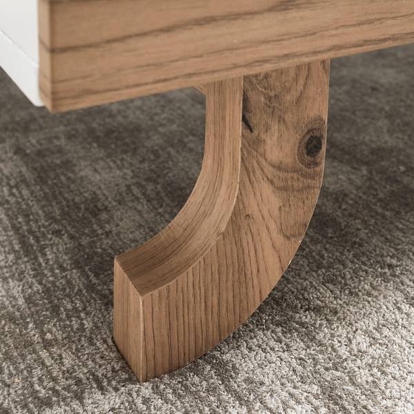 Couchtisch VIRA Braun - Weiß - Holz teilmassiv - 110 x 38 x 66 cm