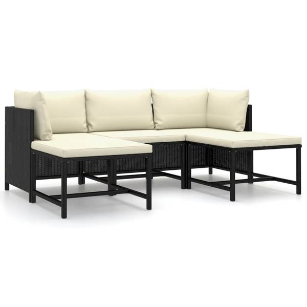 Garten-Lounge-Set 3009676-8 5-teilig Schwarz - Weiß