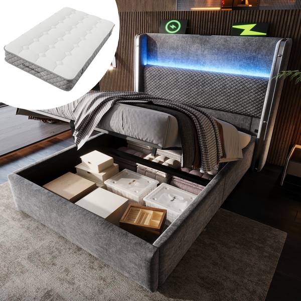 Kinderbett K-1112 Grau - Breite: 103 cm