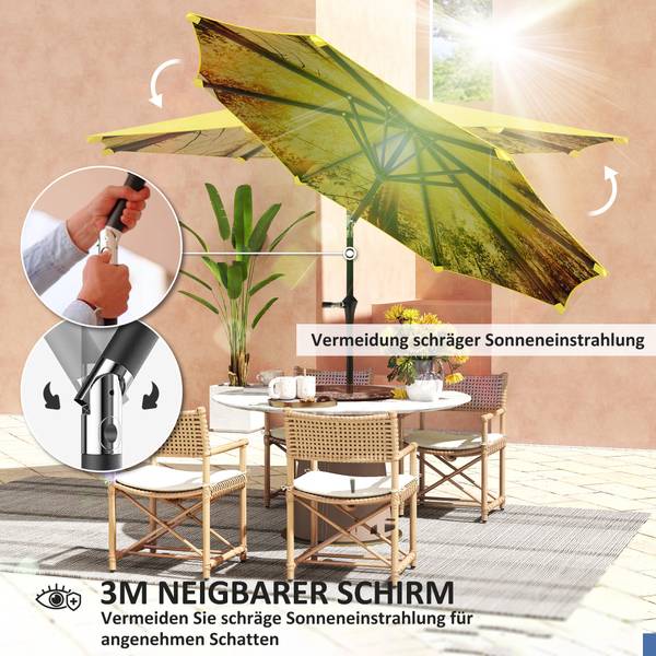 Sonnenschirm 84D-383V00YL Gelb - Textil - 294 x 247 x 294 cm