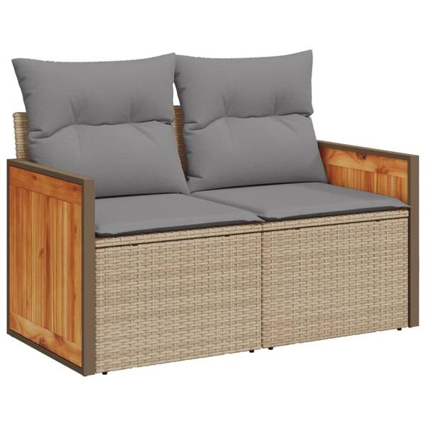 Salon de jardin 3035019-1 lot de 9 Beige - Gris lumineux
