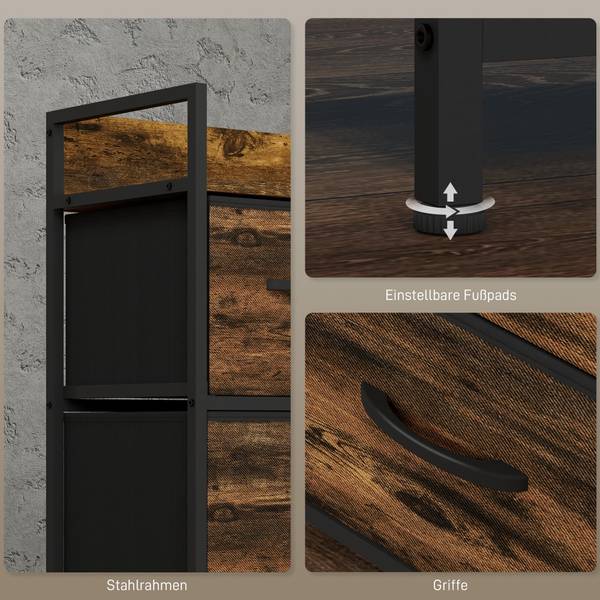 Kommode 831-755V00RB Braun - Holzwerkstoff - 29 x 63 x 98 cm