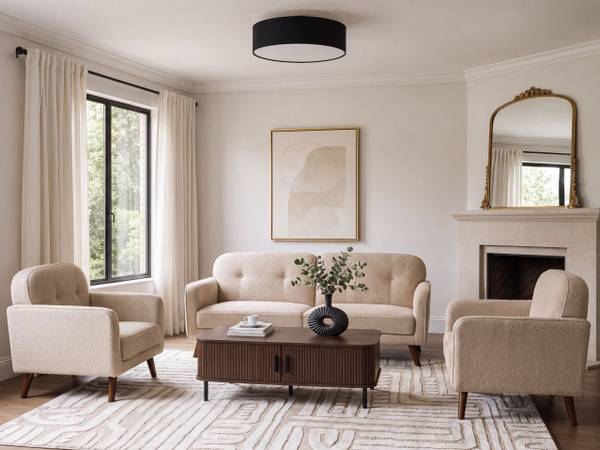 Sessel ETTRUM Beige - Braun - Naturfaser - 87 x 87 x 84 cm