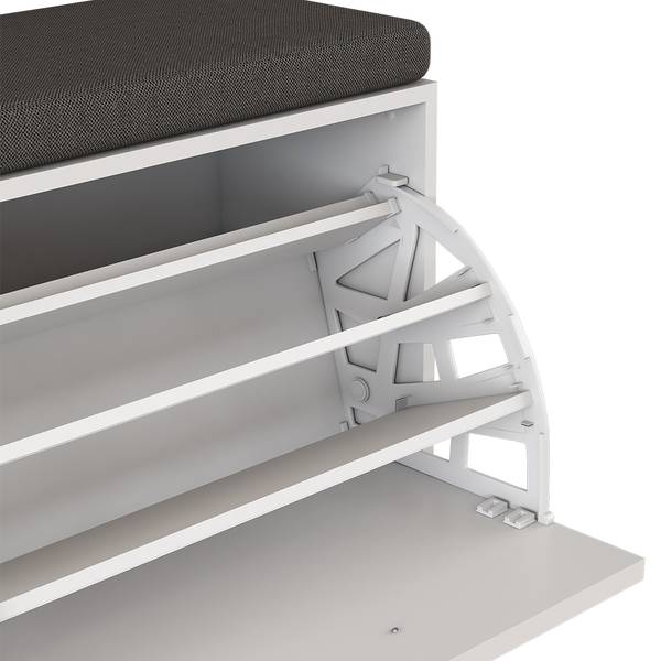 Banc pour chaussures Georg 40396 Blanc - Bois manufacturé - 60 x 50 x 30 cm