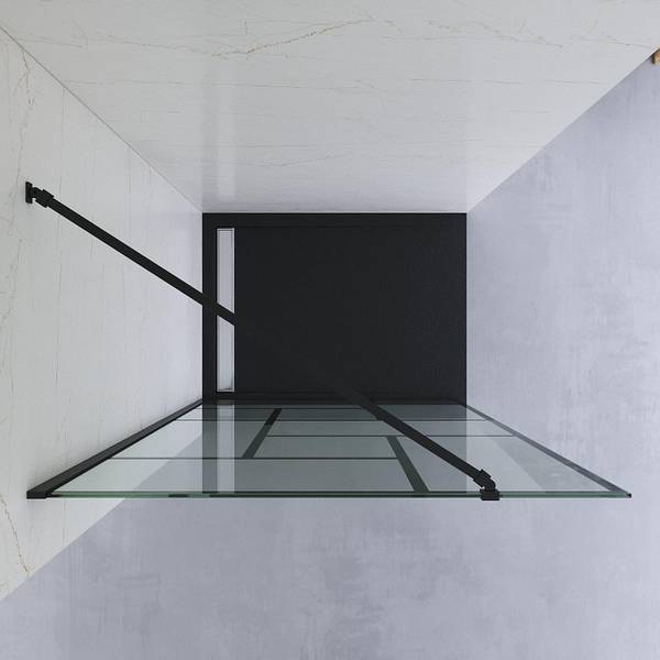 Duschabtrennung Duschwand Glas Schwarz - Glas - 100 x 200 x 0 cm