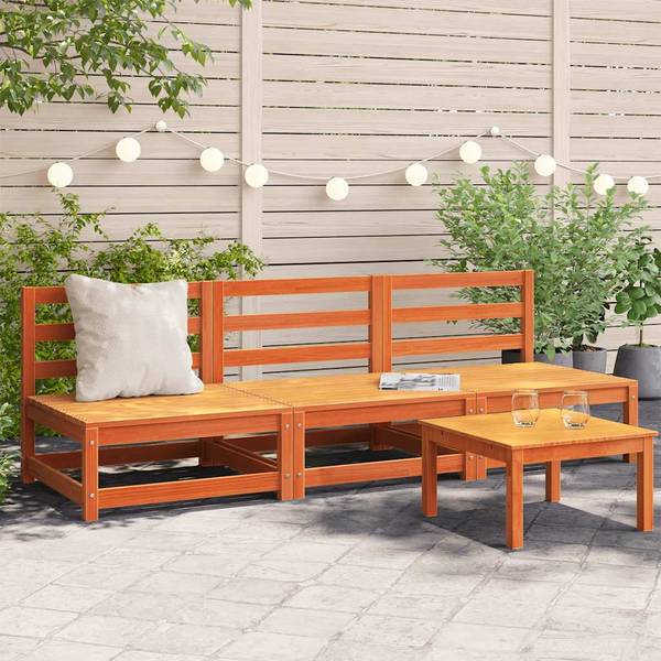 Gartensofa 3007913-5 (3-teilig) Braun - Kiefer - 70 x 67 x 70 cm