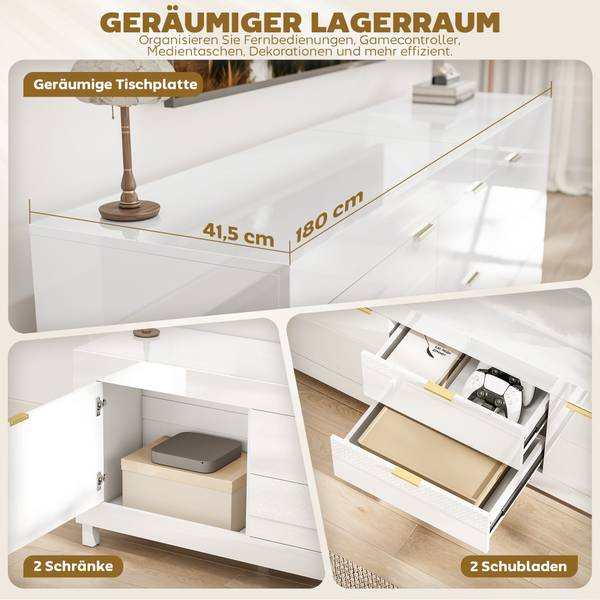 TV-Schrank 83B-694V90WT Weiß - Holzwerkstoff - 40 x 66 x 180 cm