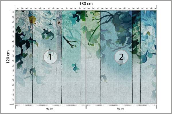 Fototapete BLUMEN Pflanzen Abstraktion 180 x 120 x 120 cm