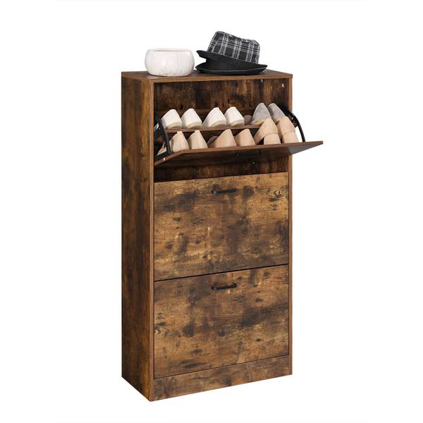 Schuhschrank Riga Braun - Holzwerkstoff - 24 x 120 x 60 cm