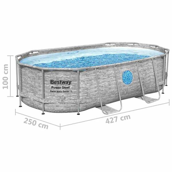 Pool 93329 Grau - Metall - 250 x 100 x 427 cm