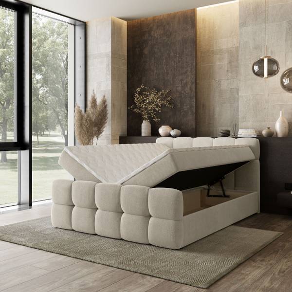Boxspringbett BRUME SR Creme - Liegefläche Breite: 180 cm