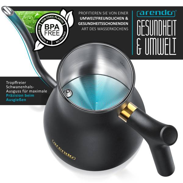 Wasserkocher GE-1970 Schwarz - Metall - 20 x 19 x 24 cm