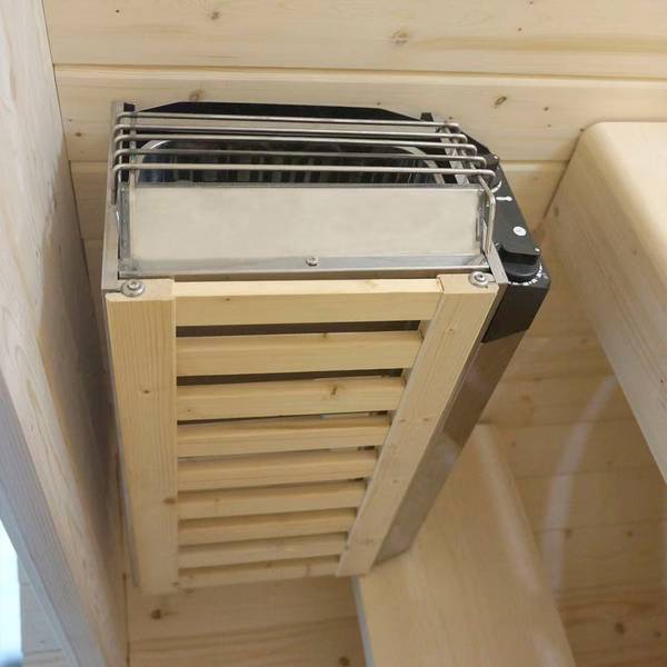 Buitensauna CUBE S bruin - massief hout - 129 x 194 x 120 cm