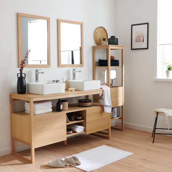 Badmöbel-Set ATOLL 5-teilig Braun - Holzwerkstoff - 140 x 78 x 50 cm