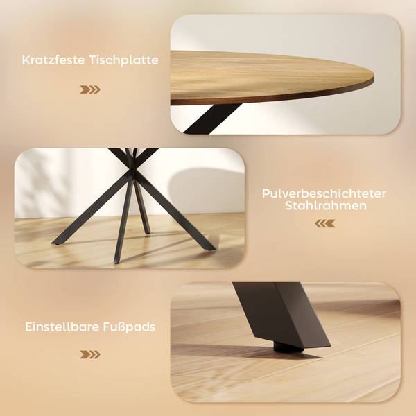 Esstisch 83A-297V00AK Eiche - 120 x 120 cm
