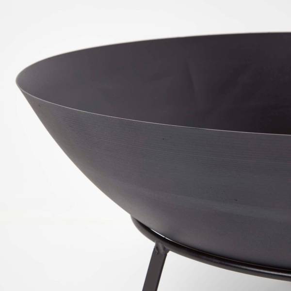 Metallene Feuerschale Schwarz - Metall - 59 x 35 x 35 cm
