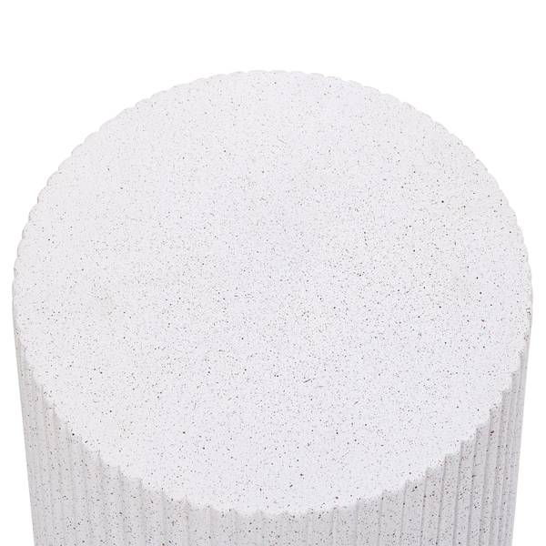 Hocker JASPER Weiß - Stein - 39 x 48 x 39 cm