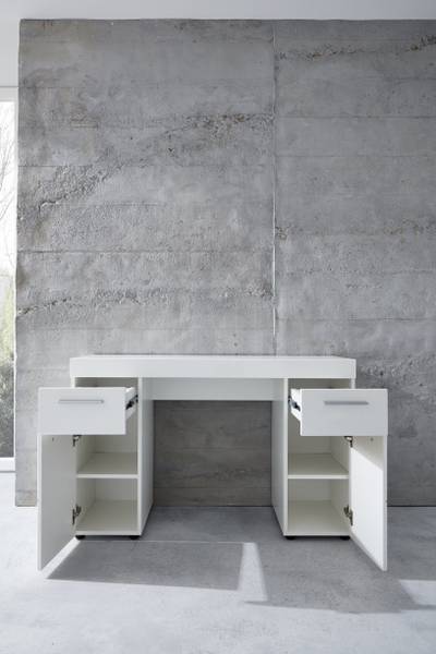 Bureau DELTA Blanc - Bois manufacturé - 120 x 76 x 41 cm