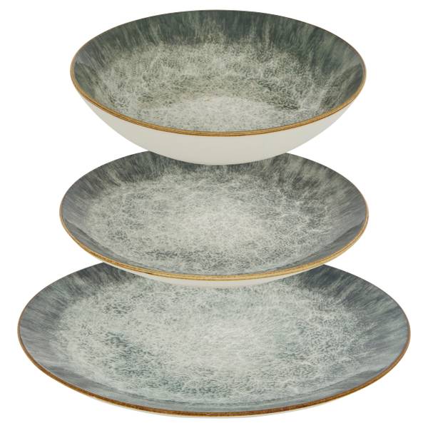 Serviesset Elysian - 12-Delig groen - porselein - 27 x 3 x 27 cm