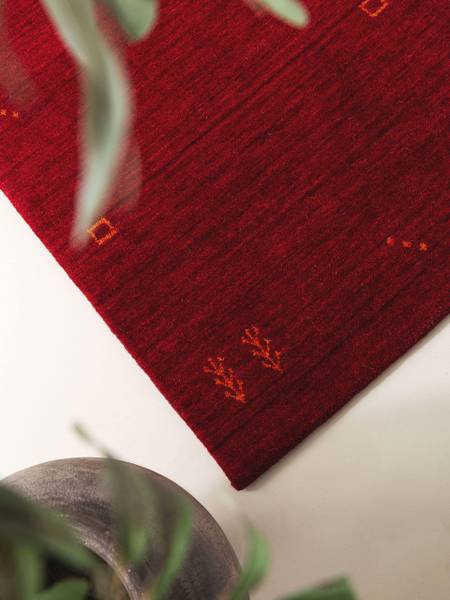 Tapis de couloir en laine Jamal Rouge - Profondeur : 300 cm
