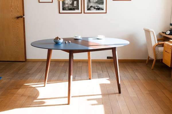 Ausziehbarer Tisch Cristina Braun - Holz teilmassiv - 120 x 75 x 120 cm