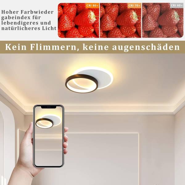 LED Deckenleuchte Baldwin Schwarz - Metall - 20 x 6 x 25 cm