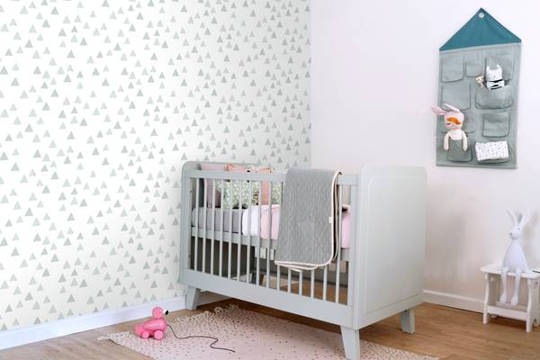 papier peint triangles graphiques 7291 Bleu - Polaire - 53 x 1005 x 1005 cm