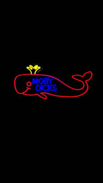 LED Neon Schild Moby Dicks Kunststoff - 34 x 70 x 2 cm