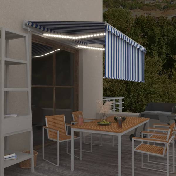 Auvent rétractable 3014351-2 Bleu - Blanc - 350 x 250 cm