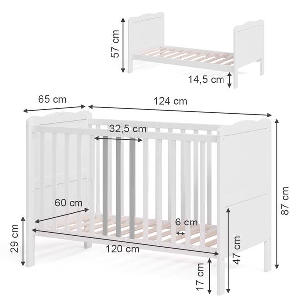 Babybett Tobi 36197 Reinweiß