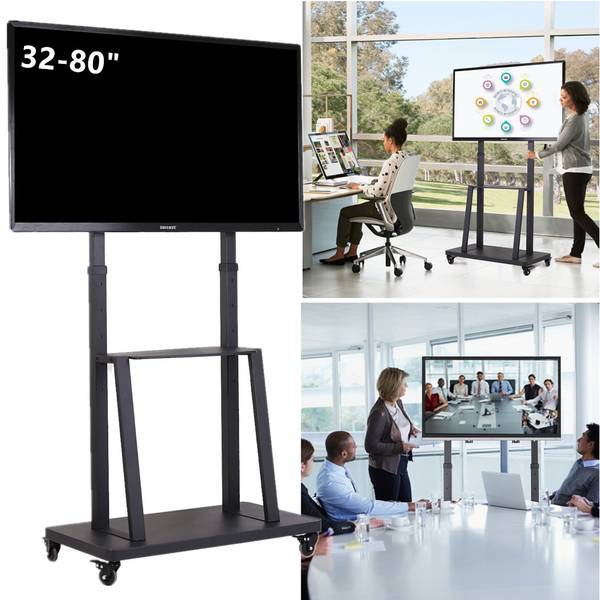 TV Ständer TV Wagen Standfuss 32"–80" Schwarz - Metall - 40 x 163 x 62 cm