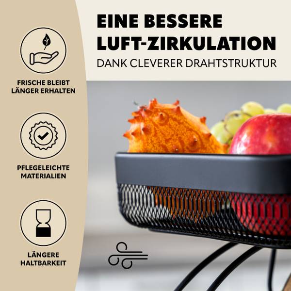 Obstetagere 70114 Schwarz - Metall - 31 x 39 x 31 cm