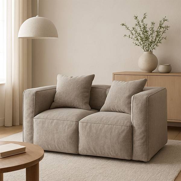 Sofa Box Grau - Holz teilmassiv - 184 x 65 x 92 cm