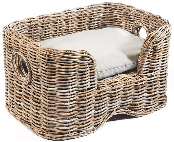 Hundekorb FURRY Grau - Rattan - 50 x 40 x 70 cm